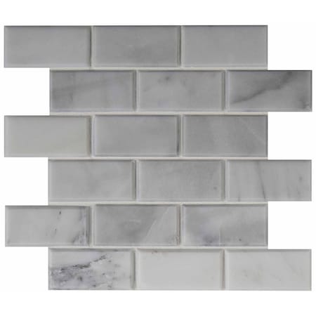 Msi Arabescato Carrara Greecian Mounted SAMPLE Marble Mosaic Tile In White ZOR-MD-0149-SAM
